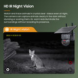 AI Auto Tracking 4G 940nm Invisible Hunting Camera Solar Panel Dual Lens with 12X Zoom